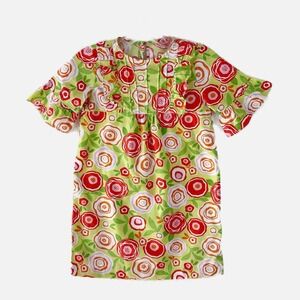 KELLYS KIDS Preppy Girl Orange Floral Ruffle Sleeve Spring Easter Dress Size 7-8